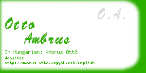 otto ambrus business card